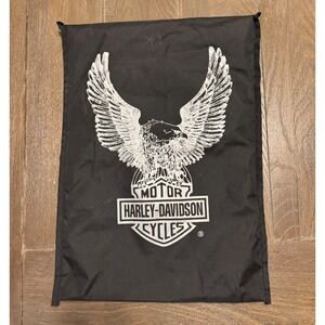 Vintage Harley Davidson Black Bag Eagle Logo wih oldover top